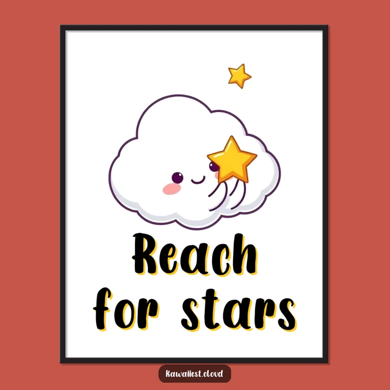 Funny Cloud Tossing Star Poster: Celestial Wall Art, Perfect Whimsical Decor