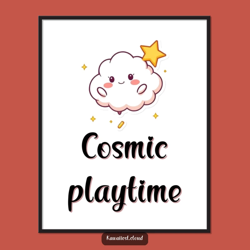 Funny Playful Cloud Poster - Starry Art Print, Perfect Fun Gift Decor
