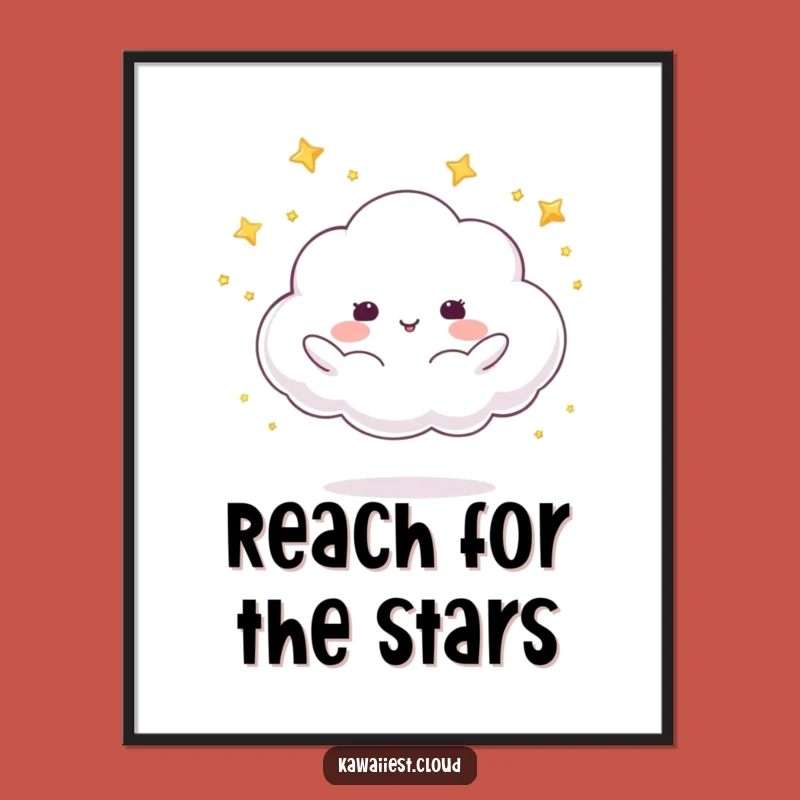 Funny Star Juggling Cloud Poster: Celestial Art, Whimsical Humorous Gift