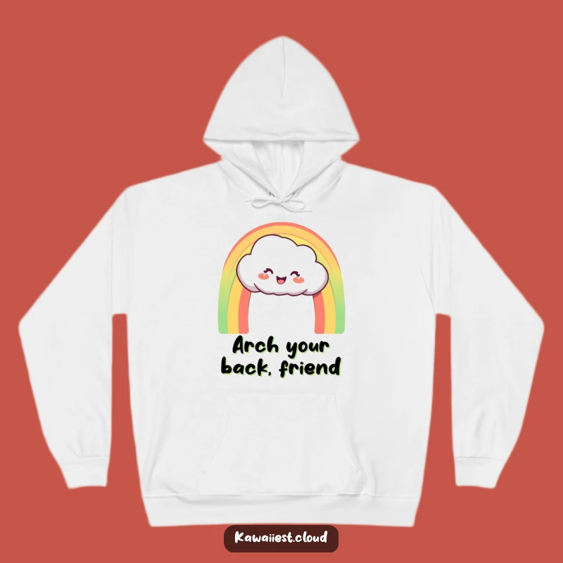 Funny Rainbow Cloud Hoodie: Delighted Character Creating Arch, Perfect Funny Gift