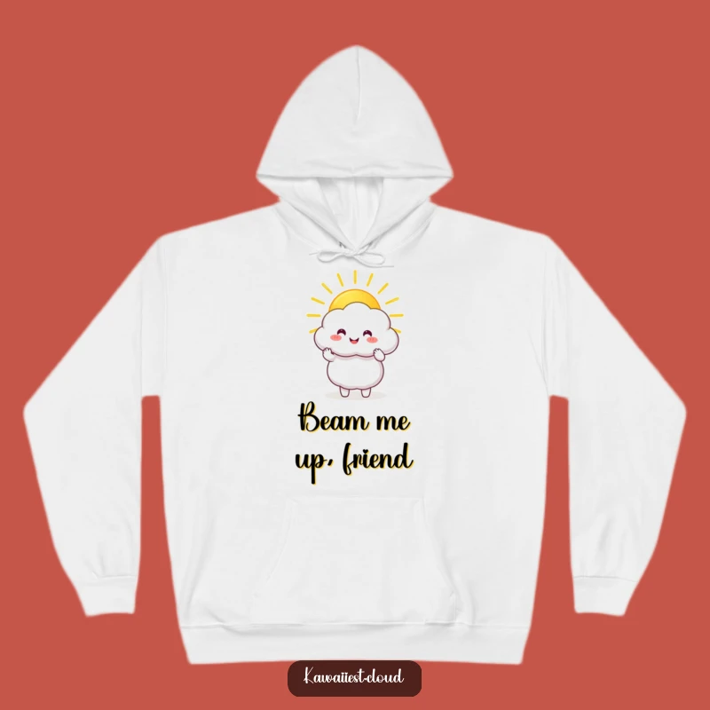 Funny Sunbeam Cloud Hoodie: Happy Character Sharing Golden Sunbeam, Perfect Funny Gift
