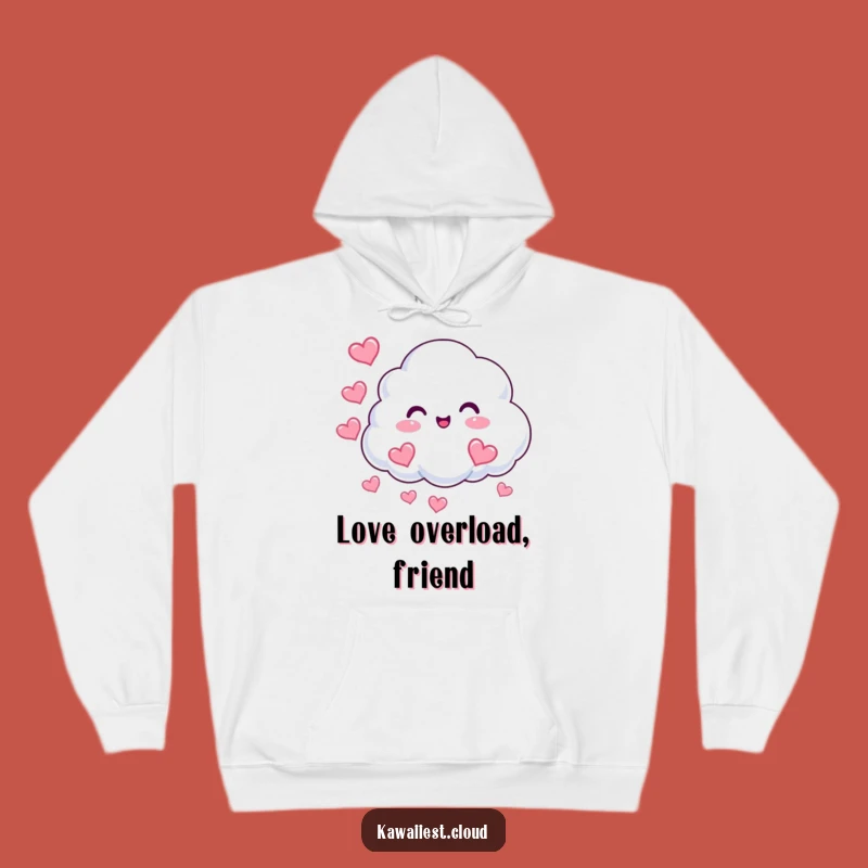 Funny Cloud Hearts Hoodie: Cozy Character, Love Comfort, Perfect Funny Gift