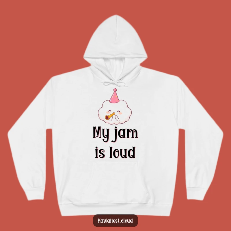 Funny Party Cloud Hoodie: Cozy Festivities with a Musical Cloud