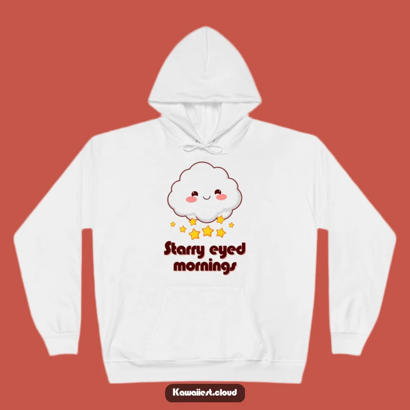 Funny Star-Throwing Cloud Hoodie: Cozy with Rosy-Cheeked Magic