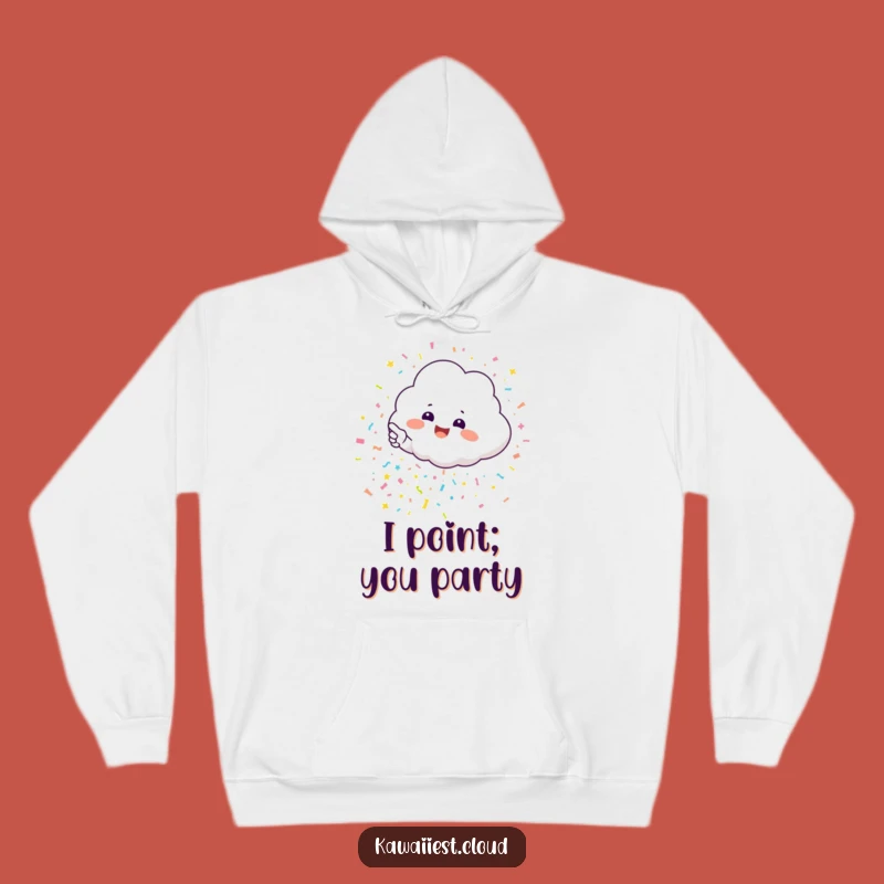 Cozy Funny Cloud Hoodie: Celebrate in Style with Confetti Cheer!