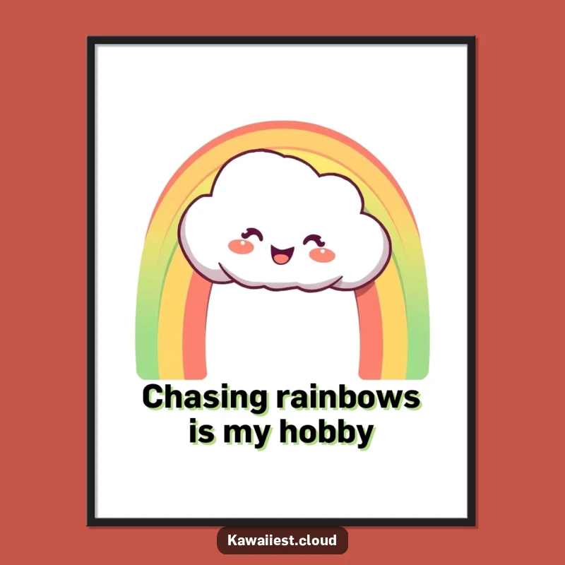 Funny Free Printable Wall Art: Cute Cloud Rainbow Arch Downloadable Decor