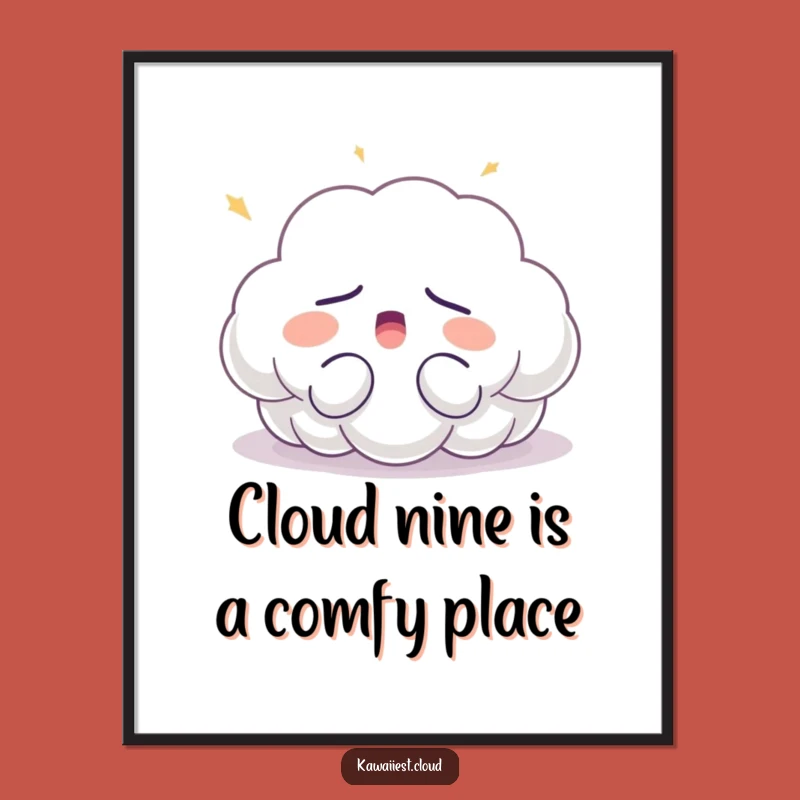 Free Printable Wall Art: Sleepy Cloud Yawning - Funny Downloadable Decor Gift