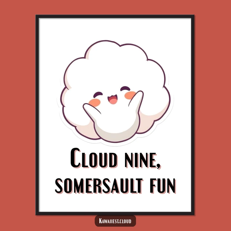 Free Printable Wall Art: Happy Cloud's Somersault, Whimsical Downloadable Art Decor