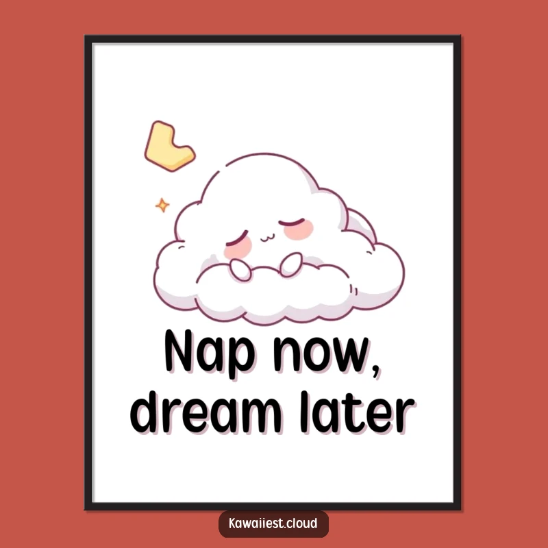 Free Printable Sleepy Cloud Art Funny Downloadable Wall Art for Cozy Spaces