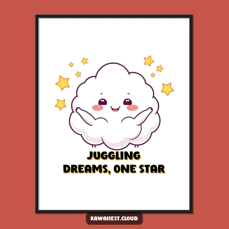 Free Printable Wall Art: Star Juggling Cloud, Magical Downloadable Decor