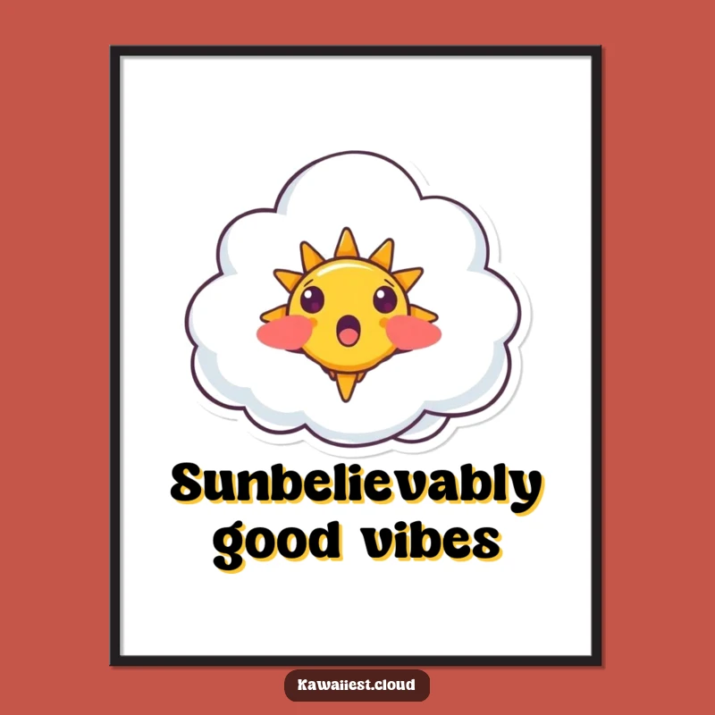 Free Printable Wall Art: Surprised Cloud & Sun, Whimsical Downloadable Art Decor