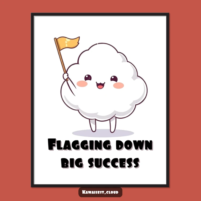 Free Printable Wall Art: Waving Cloud Flag - Whimsical Downloadable Decor