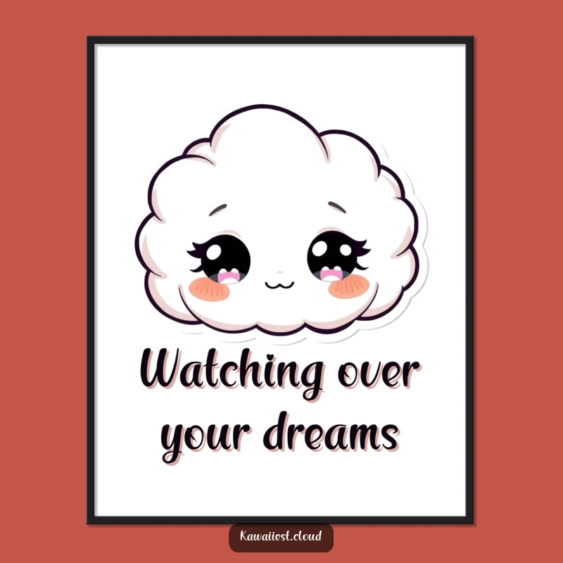 Funny Free Printable Cloud Wall Art - Curious Peering, Downloadable Whimsical Decor
