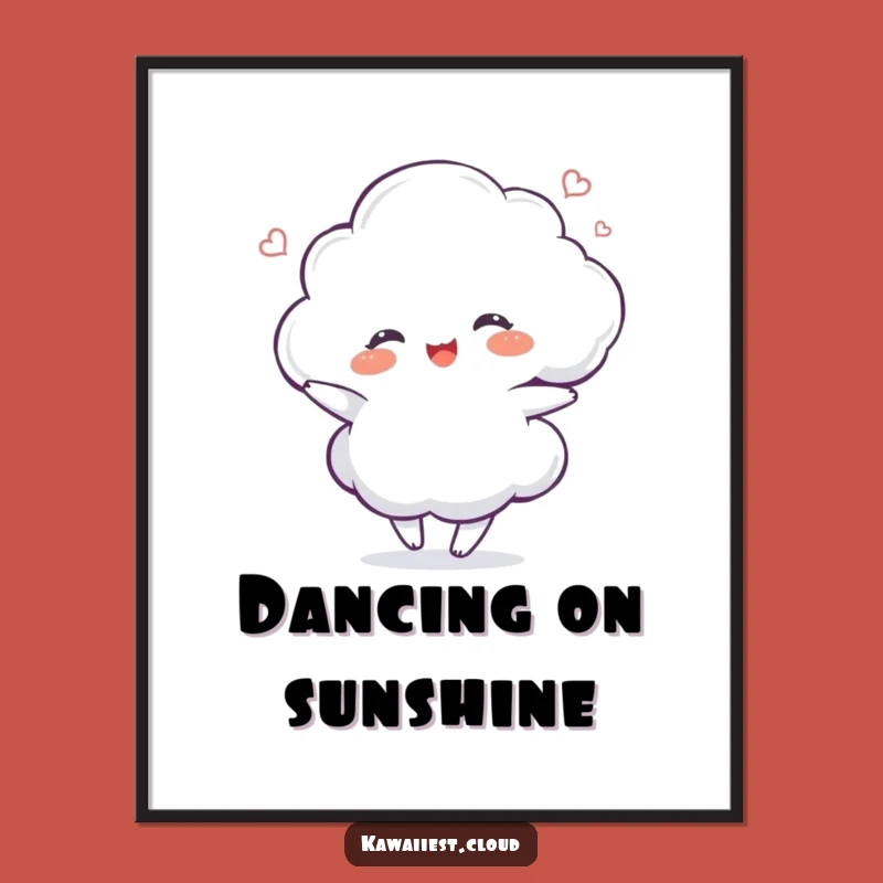Funny Free Printable Cloud Wall Art - Dancing Swirl, Downloadable Joyful Decor