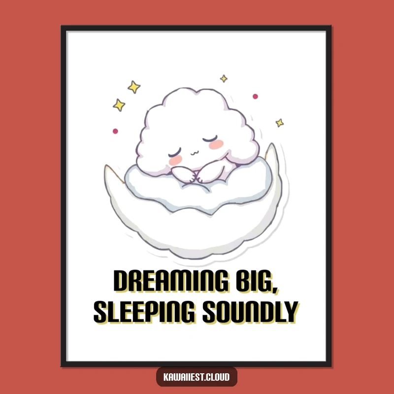 Funny Free Printable Wall Art: Cloud Napping on Moon