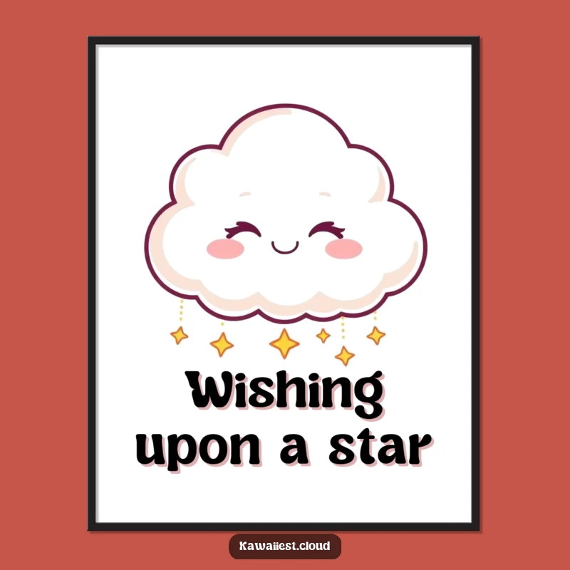 Funny Free Printable Wall Art: Cute Cloud Dropping Stars Downloadable Decor
