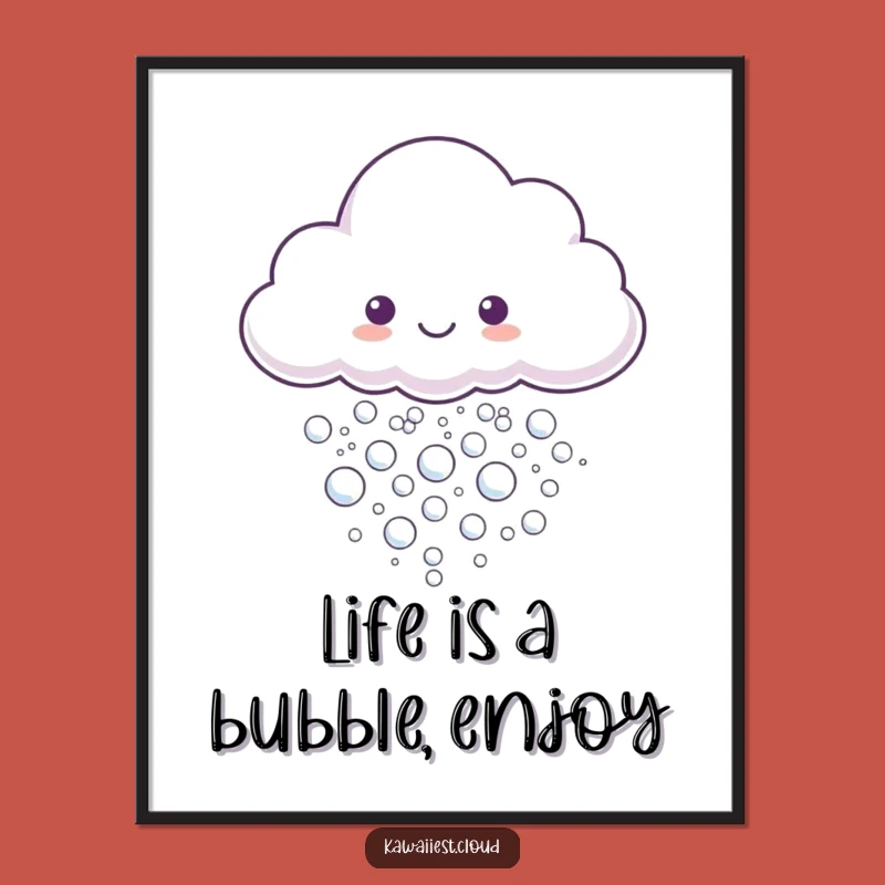 Funny Free Printable Wall Art: Bubble Cloud Art, Whimsical Downloadable Decor
