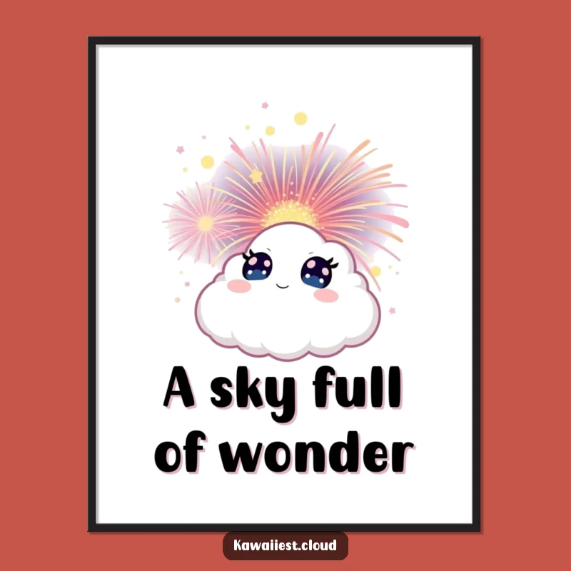 Magical Cloud Firework Free Printable Wall Art - Whimsical Downloadable Gift