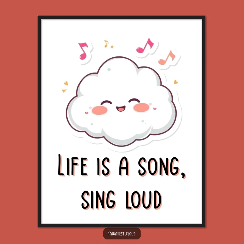 Musical Cloud Giggling Free Printable Wall Art - Whimsical Decor Downloadable Art