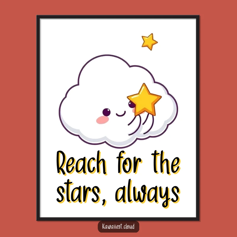Cloud Tossing Star Free Printable Wall Art - Celestial Decor Downloadable Art