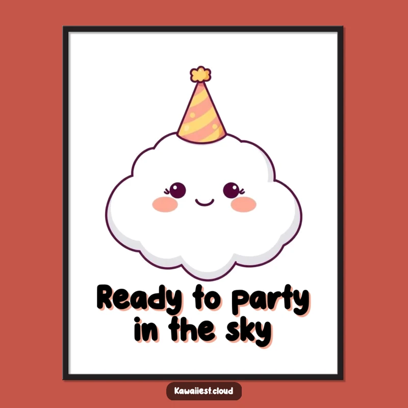 Funny Free Printable Wall Art: Party Cloud Decor, Whimsical Downloadable Art
