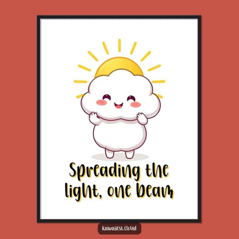 Funny Free Printable Wall Art: Cute Cloud Sharing Sunshine Downloadable Decor