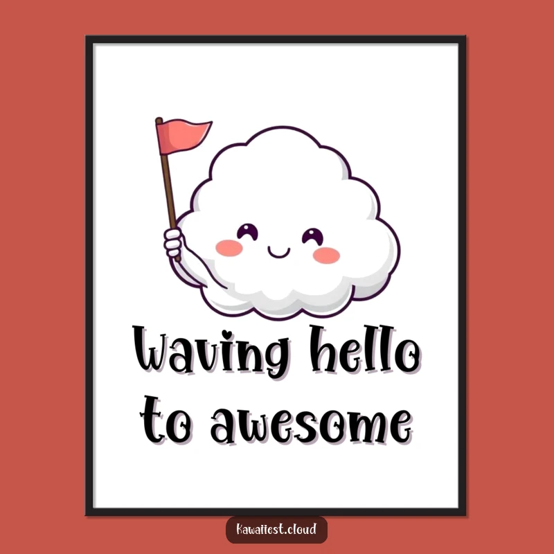 Funny Free Printable Wall Art: Happy Cloud Flag