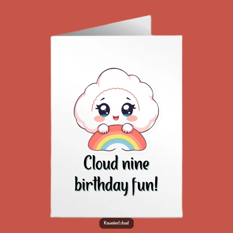 Delighted Cloud Rainbow Happy Birthday Card - Free Printable Downloadable
