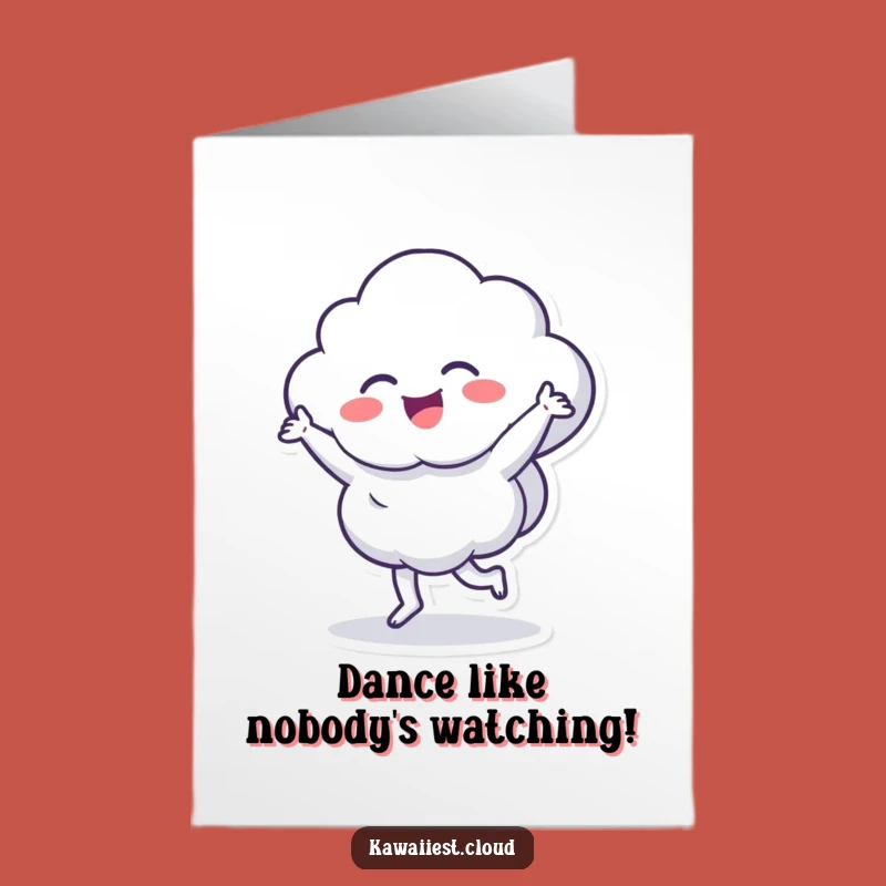 Free Printable Birthday Card: Dancing Cloud Character for a Hilarious Downloadable Gift