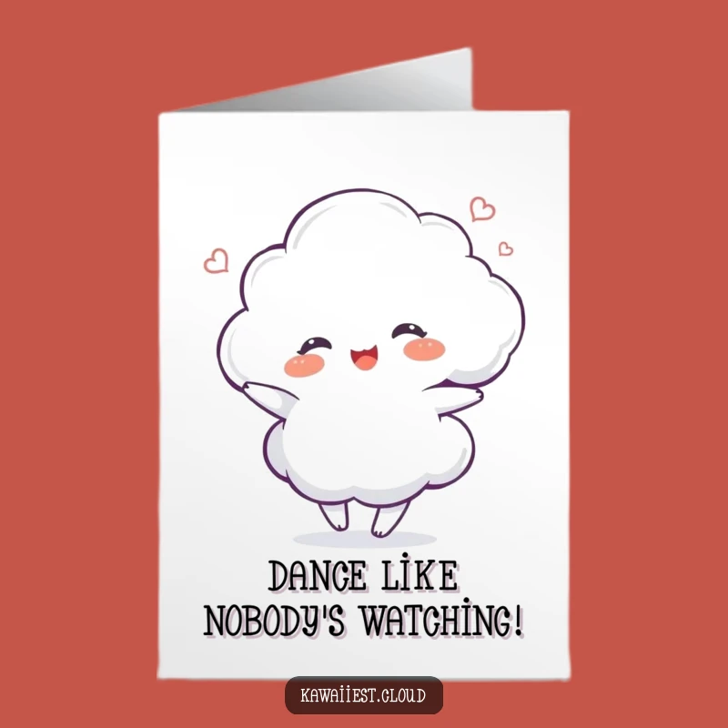 Free Printable Funny Cloud Birthday Card - Dancing Swirl, Downloadable Joyful Gift