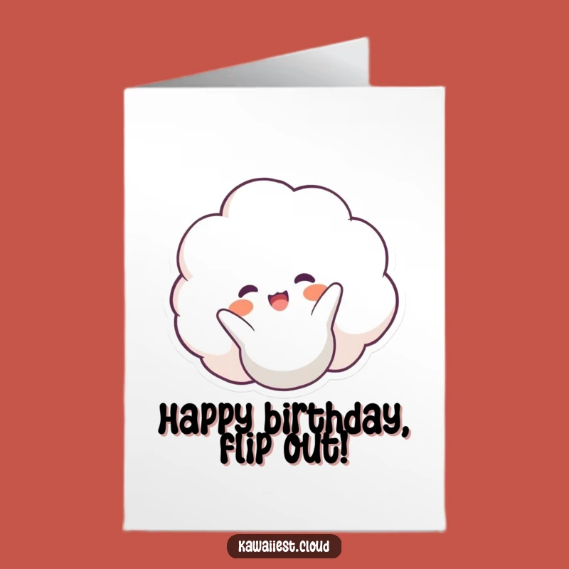 Free Printable Birthday Card: Happy Cloud Somersault, Funny Downloadable Gift for Joy
