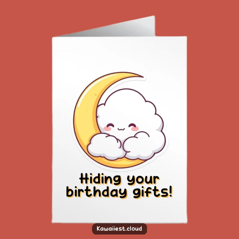Mischievous Cloud Moon Free Printable Birthday Card - Fun Downloadable Gift