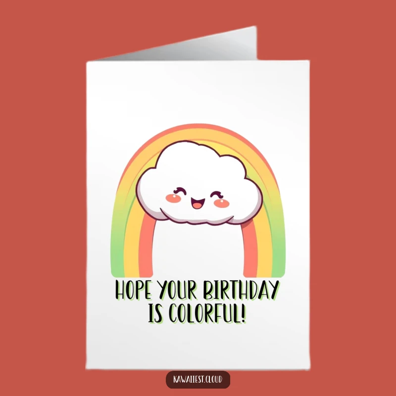 Free Printable Birthday Card: Funny Cloud Rainbow Wishes Downloadable