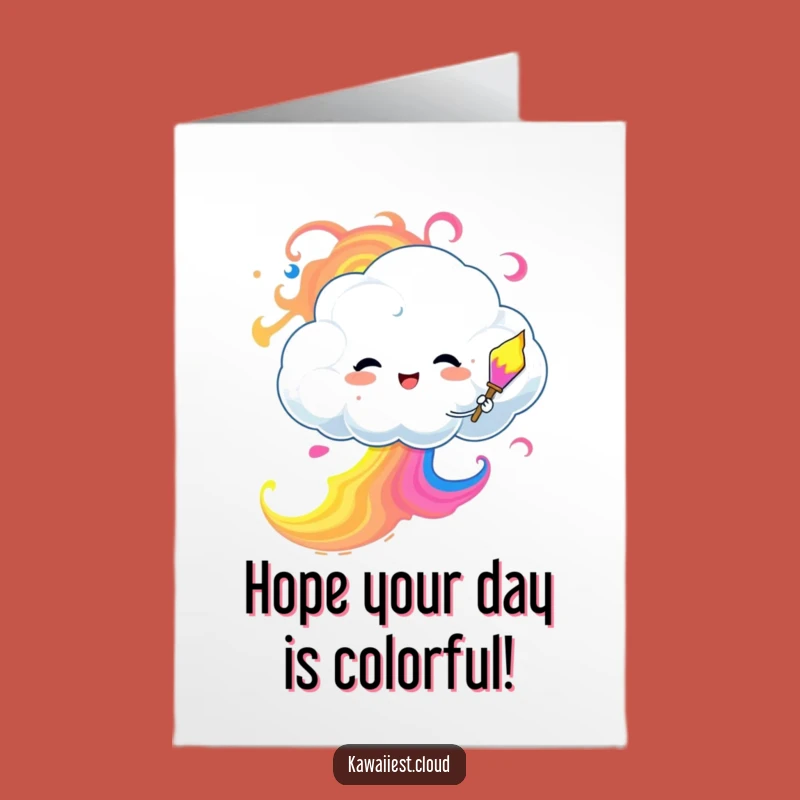 Free Printable Cloud Painter Birthday Card: Funny Downloadable Art Gift