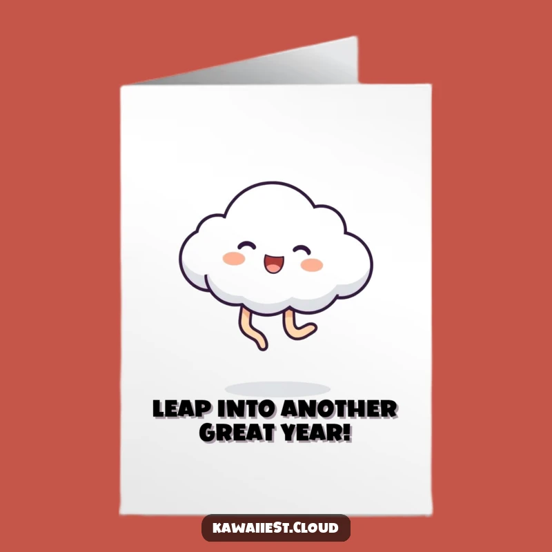 Free Printable Birthday Card: Playful Cloud Kicking Joyful Legs, Funny Downloadable Gift