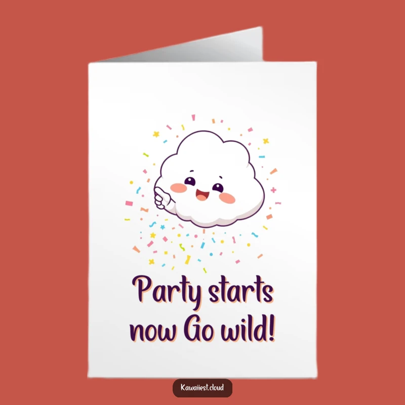 Funny Free Printable Birthday Card: Cheerful Cloud Confetti Design - Downloadable Gift