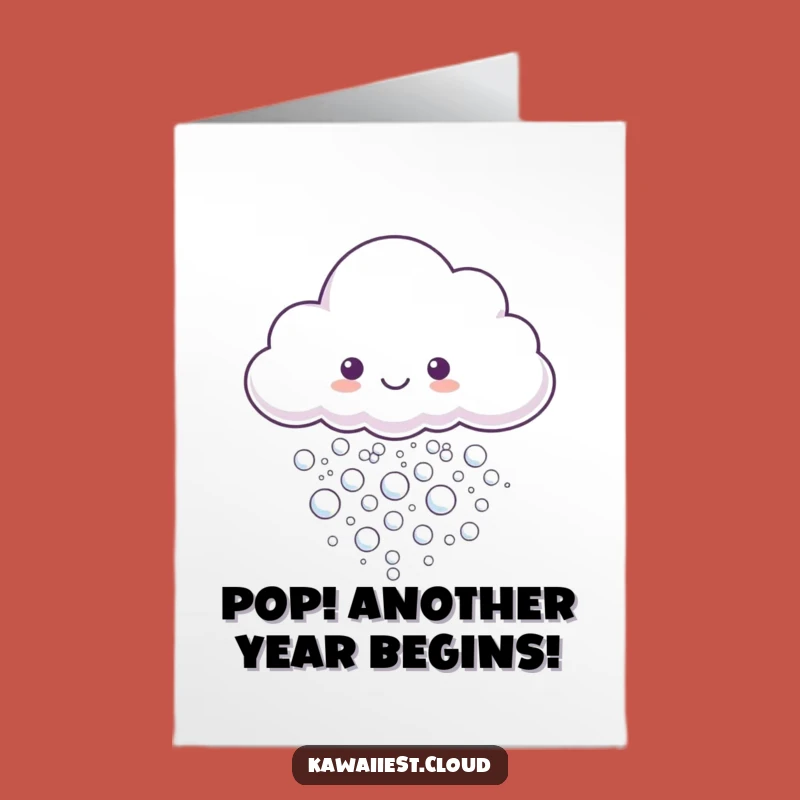 Free Printable Birthday Card: Bubbles from Cloud, Funny Downloadable Celebration Gift