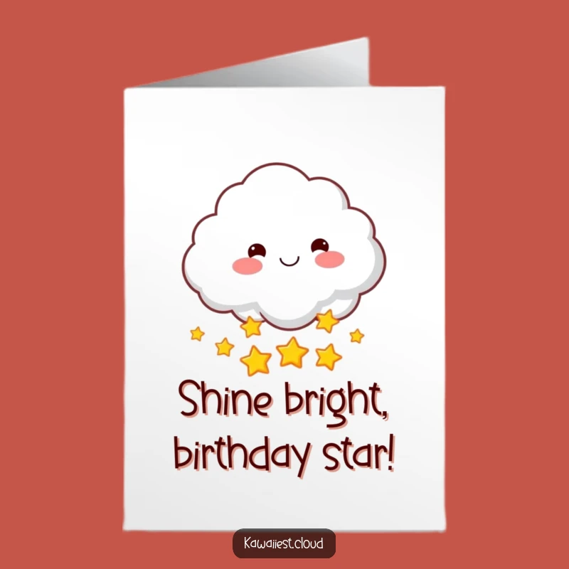 Free Printable Birthday Card: Star-Throwing Cloud for a Magical, Funny Downloadable Gift