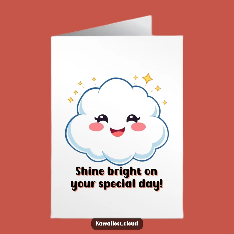 Sparkly Cloud Happy Birthday Free Printable Card - Joyful Wishes Downloadable Greeting