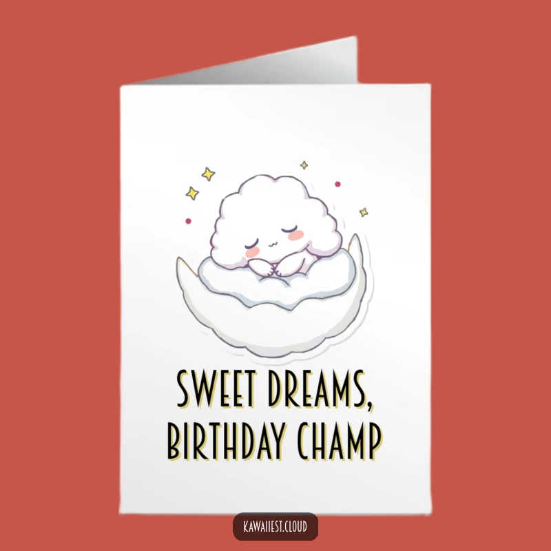 Funny Free Printable Birthday Card: Napping Cloud Moon