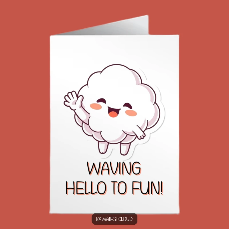 Free Printable Birthday Card: Waving Cloud, Funny Downloadable Greeting Gift