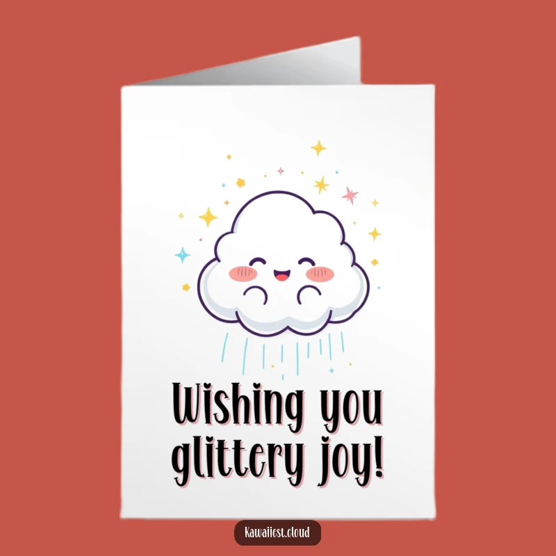 Free Printable Funny Cloud Birthday Card - Glitter Rain, Downloadable Joyful Gift
