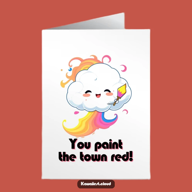 Free Printable Cloud Painter Congrats Card: Funny Downloadable Achievement Gift