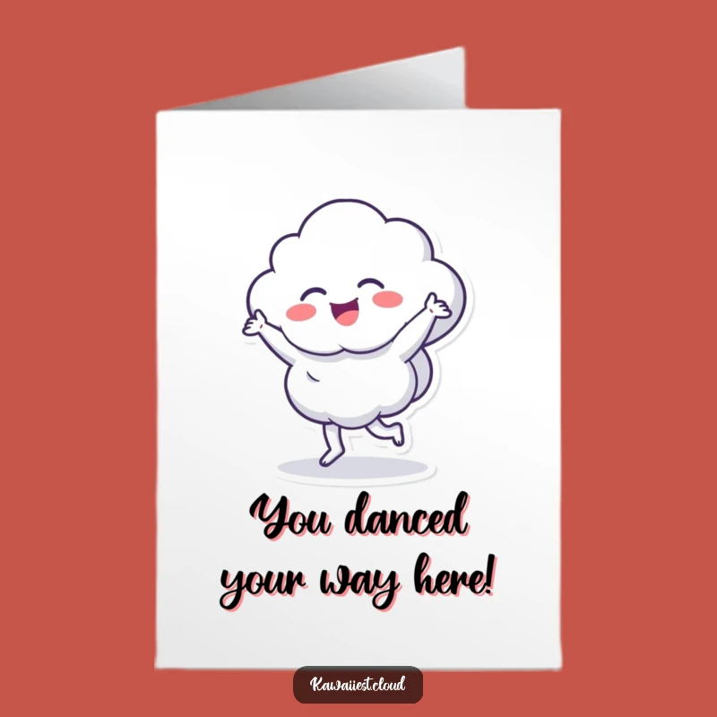 Free Printable Congrats Card: Dancing Cloud Character, Perfect Funny Downloadable Gift