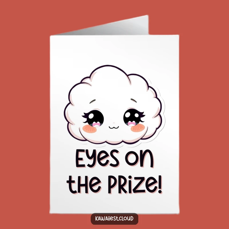 Free Printable Funny Cloud Congrats Card - Curious Eyes, Downloadable Joyful Gift