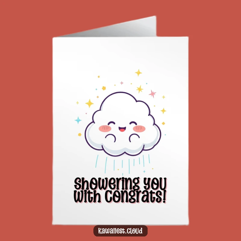 Free Printable Funny Cloud Congrats Card - Glitter Rain, Downloadable Celebration Gift