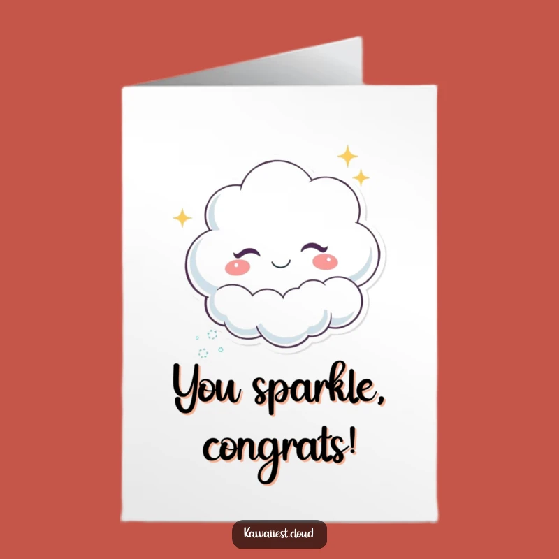 Free Printable Funny Cloud Congrats Card - Winking Trail, Downloadable Fun Gift