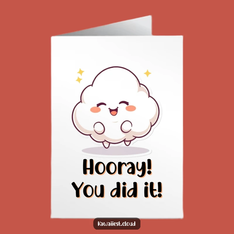 Free Printable Congratulations Card: Bouncing Cloud for a Lively, Downloadable Gift
