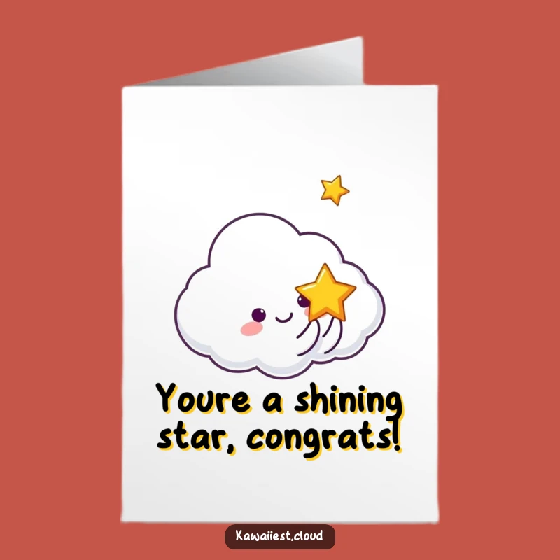 Star Toss Cloud Congratulations Free Printable Card - Shining Success Downloadable Gift