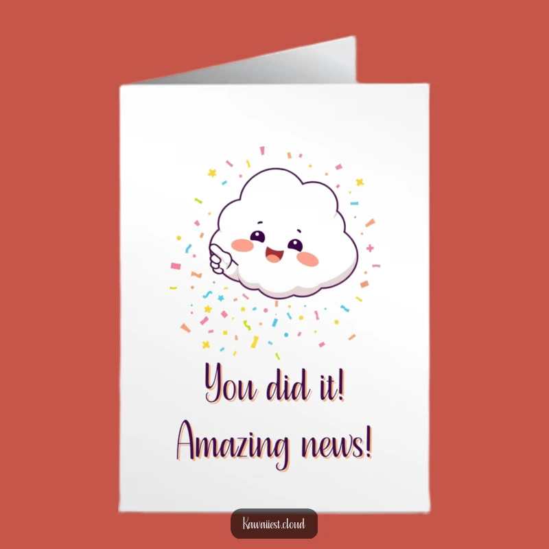 Free Printable Congrats Card: Excited Cloud Confetti Fun - Downloadable DIY Greeting